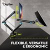 Digitus Ramię biurkowe podwójne z zaciskiem i sprężyną mechaniczną 2x LCD max. 35 obciążenie 2x10kg, VESA: 75x75, 100x100, czarne